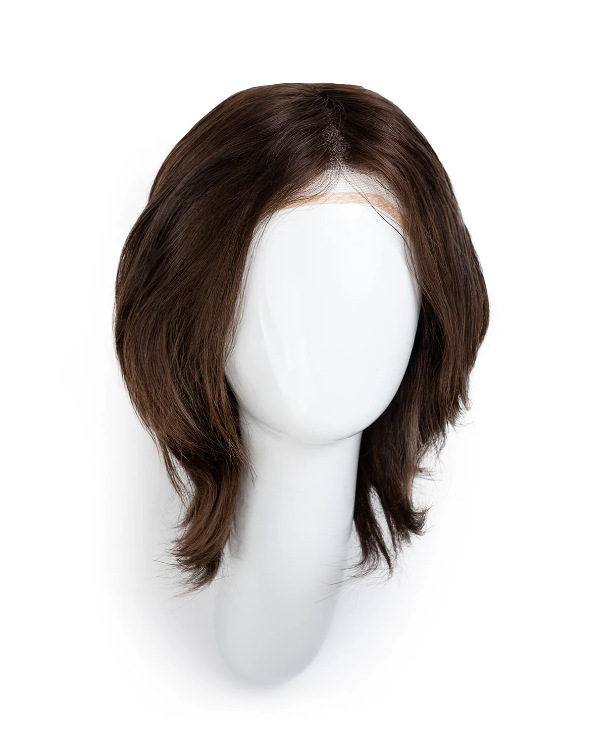 lace front mono wig - 6" chocolate brown. - Image 7