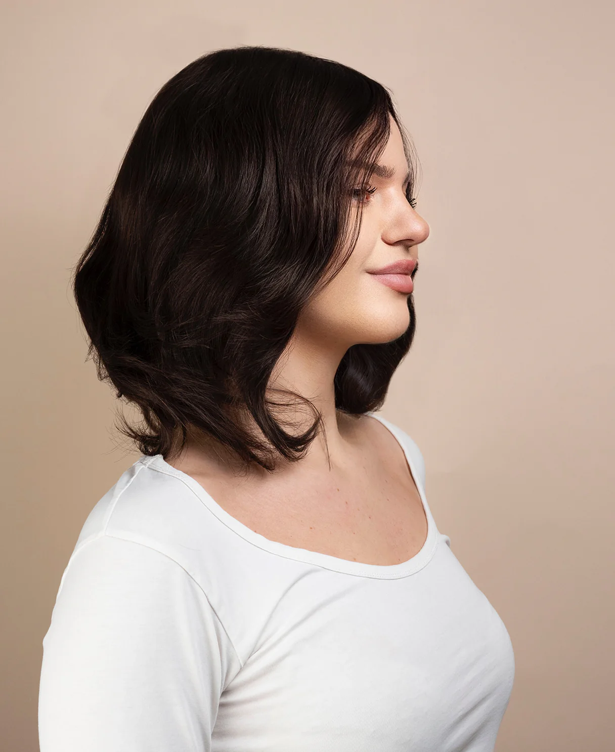 european virgin hair wig - 10" chocolate brown. - Image 4