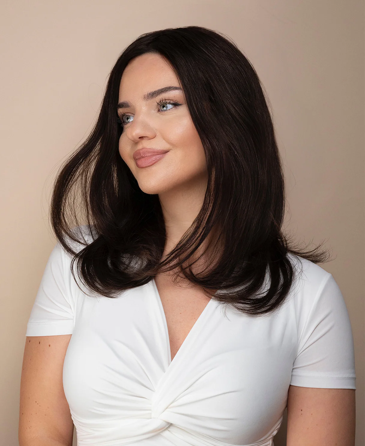 lace front mono wig - 13" dark brown. - Image 6