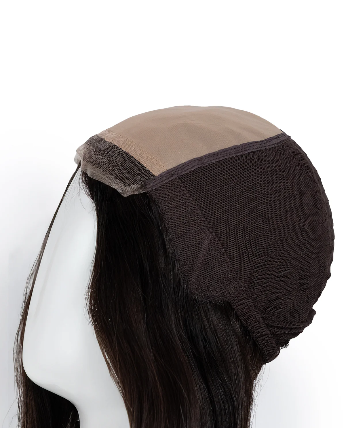 lace front mono wig - 14" dark brown. - Image 7