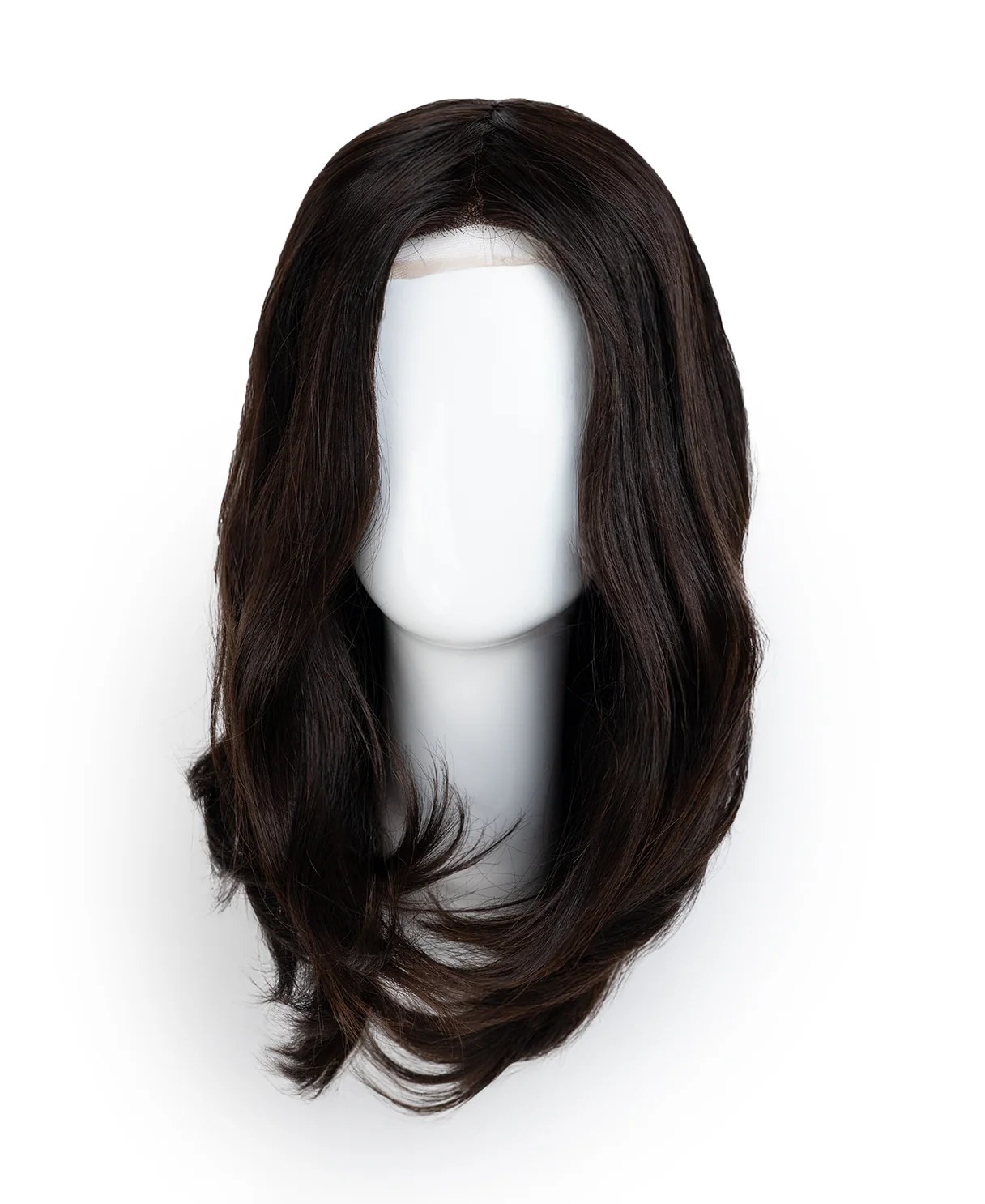 lace front mono wig - 14" dark brown. - Image 8