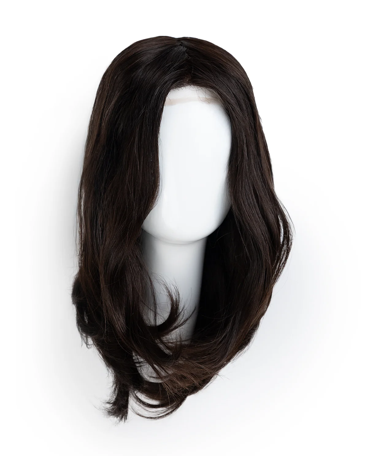 lace front mono wig - 14" dark brown. - Image 9