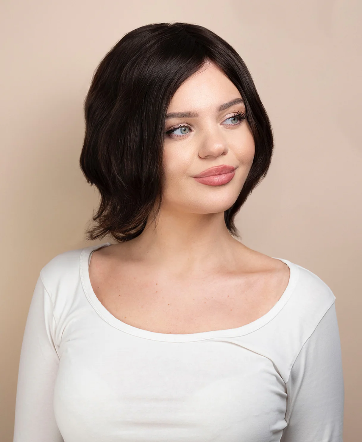 european virgin hair wig - 8" chocolate brown. - Image 6