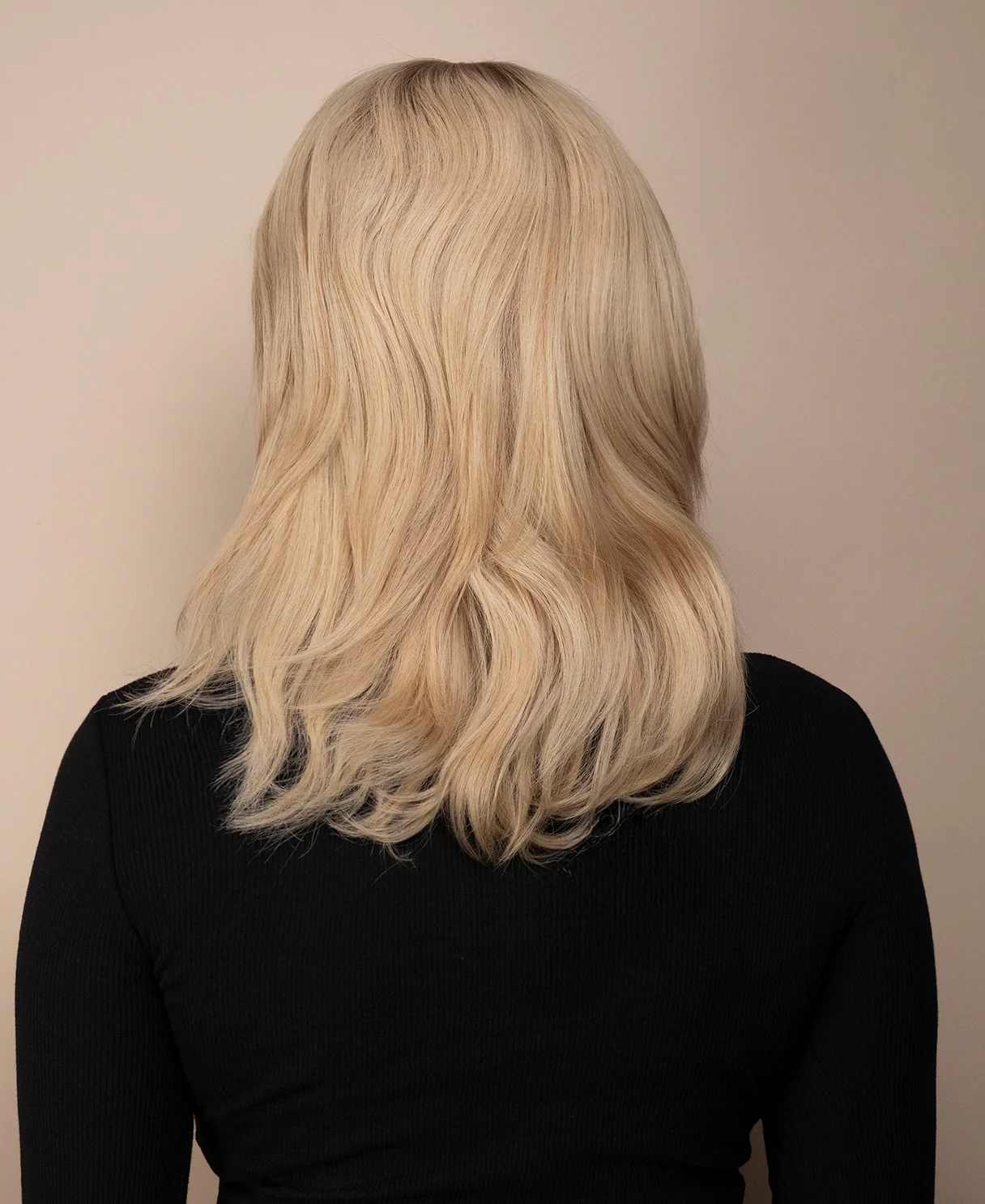 lace front mono wig - 9" shadow root champagne blonde. - Image 2