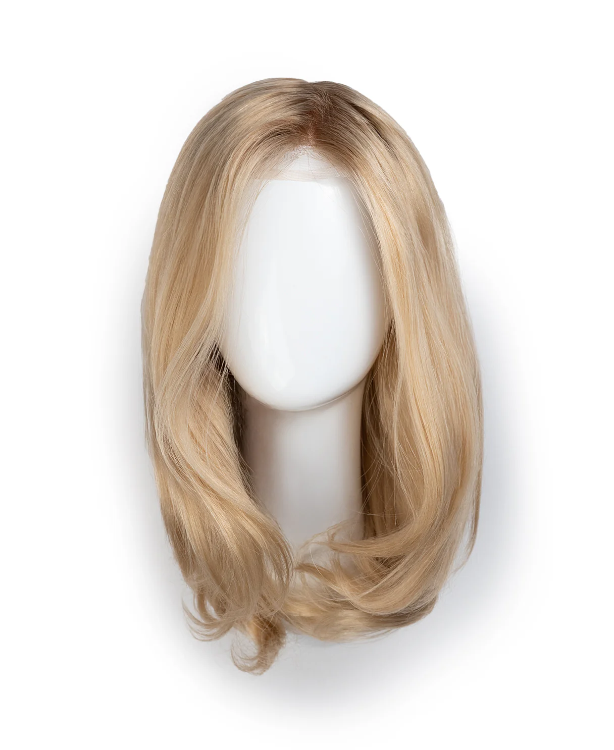 lace front mono wig - 9" shadow root champagne blonde. - Image 8