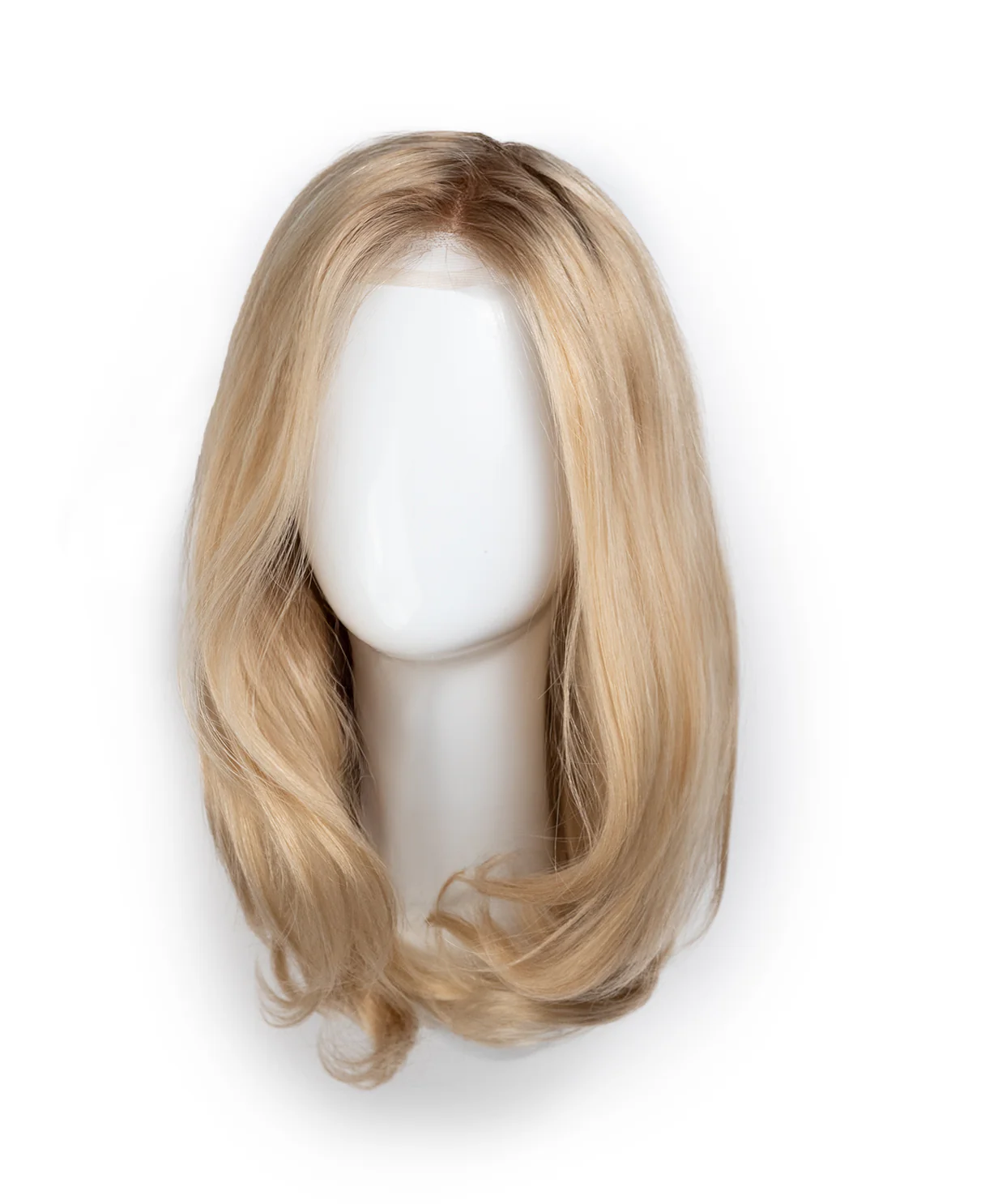 lace front mono wig - 9" shadow root champagne blonde. - Image 9