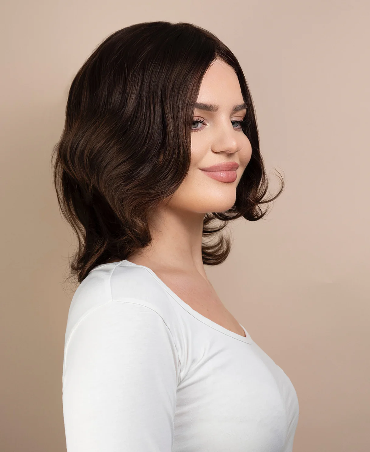 european virgin hair wig - 10" medium brown. - Image 5