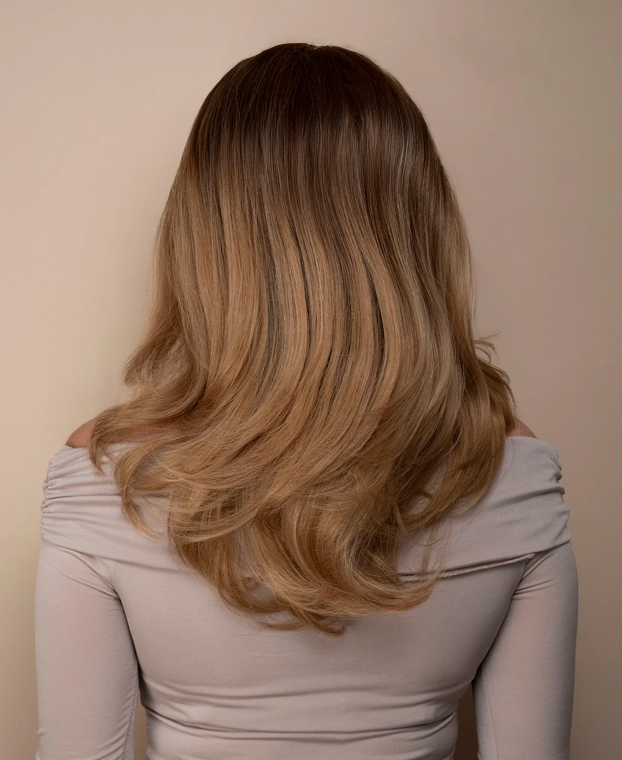 lace front mono wig - 13" rooted caramel blonde. - Image 2
