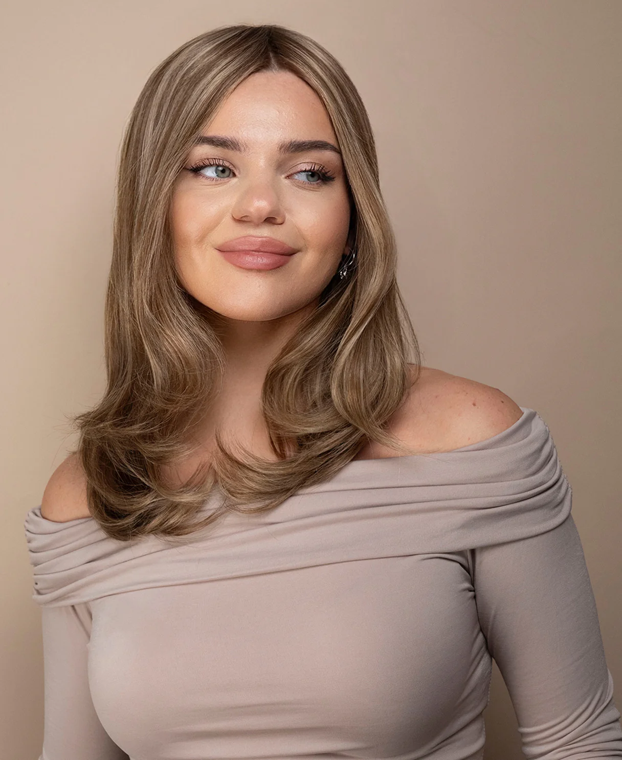 lace front mono wig - 14" hazel highlights.