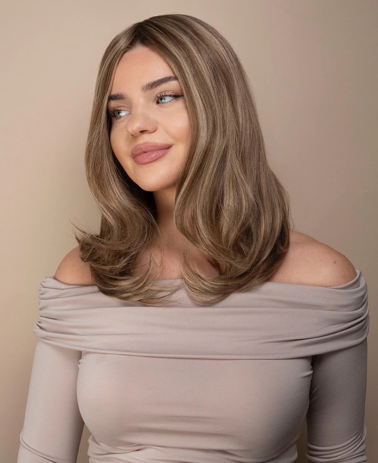 lace front mono wig - 14" hazel highlights. - Image 5
