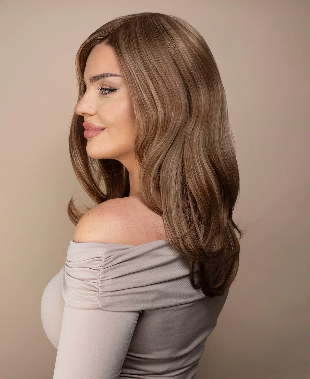 lace front mono wig - 14" hazel highlights. - Image 6
