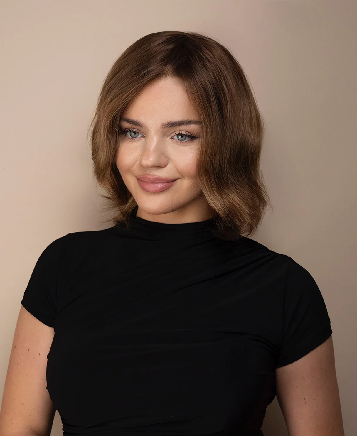 lace front mono wig - 6" brown melt. - Image 6
