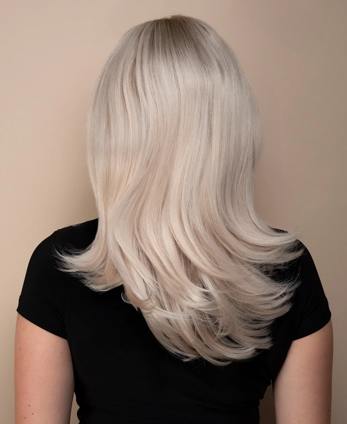 lace front mono wig - 14" shadow root white blonde. - Image 2