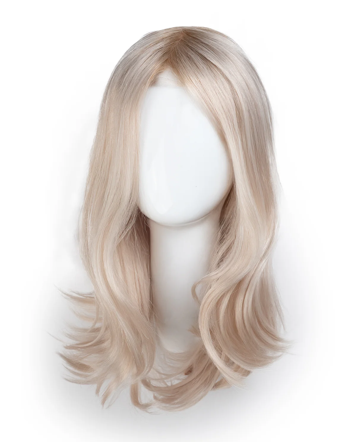 lace front mono wig - 14" shadow root white blonde. - Image 7