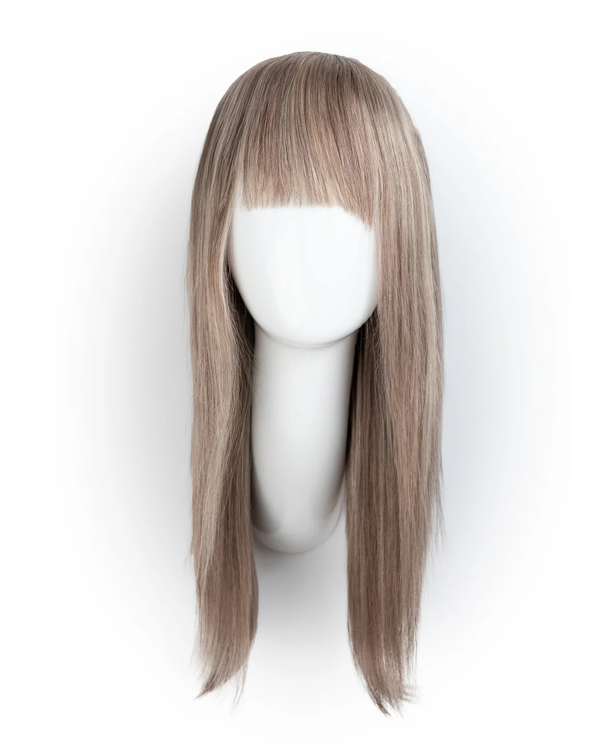 put on & go wig with bangs - 18" ash blonde balayage. - Image 7