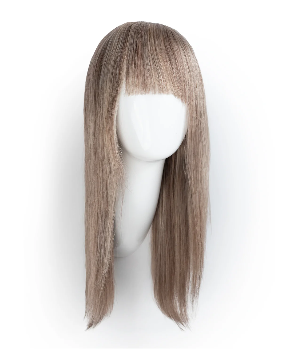 put on & go wig with bangs - 18" ash blonde balayage. - Image 8