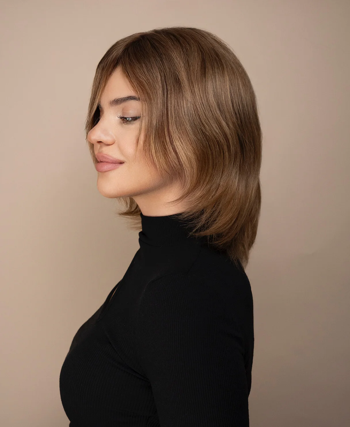 lace front mono wig - 6" hazel brown. - Image 3