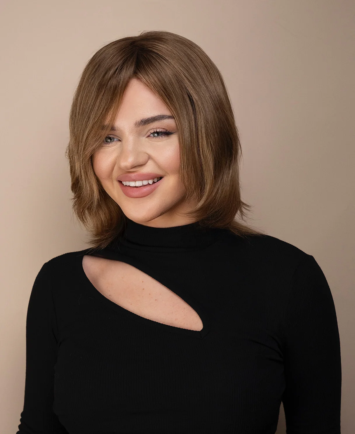 lace front mono wig - 6" hazel brown. - Image 5