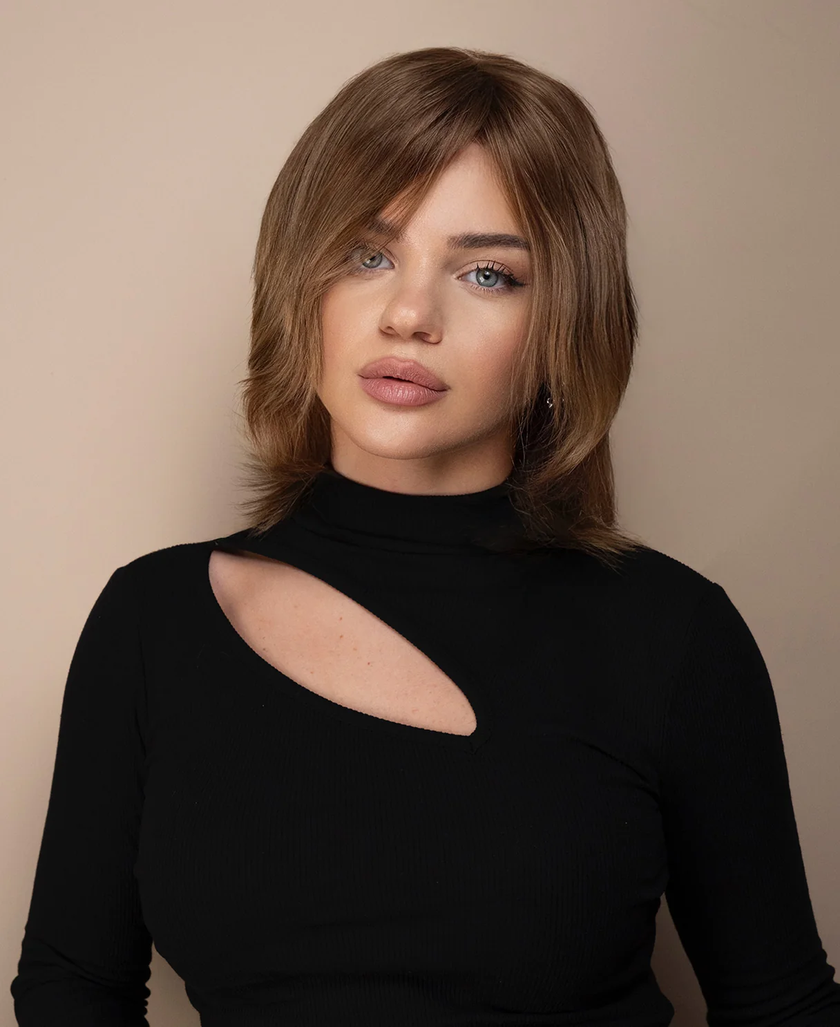 lace front mono wig - 6" hazel brown. - Image 6