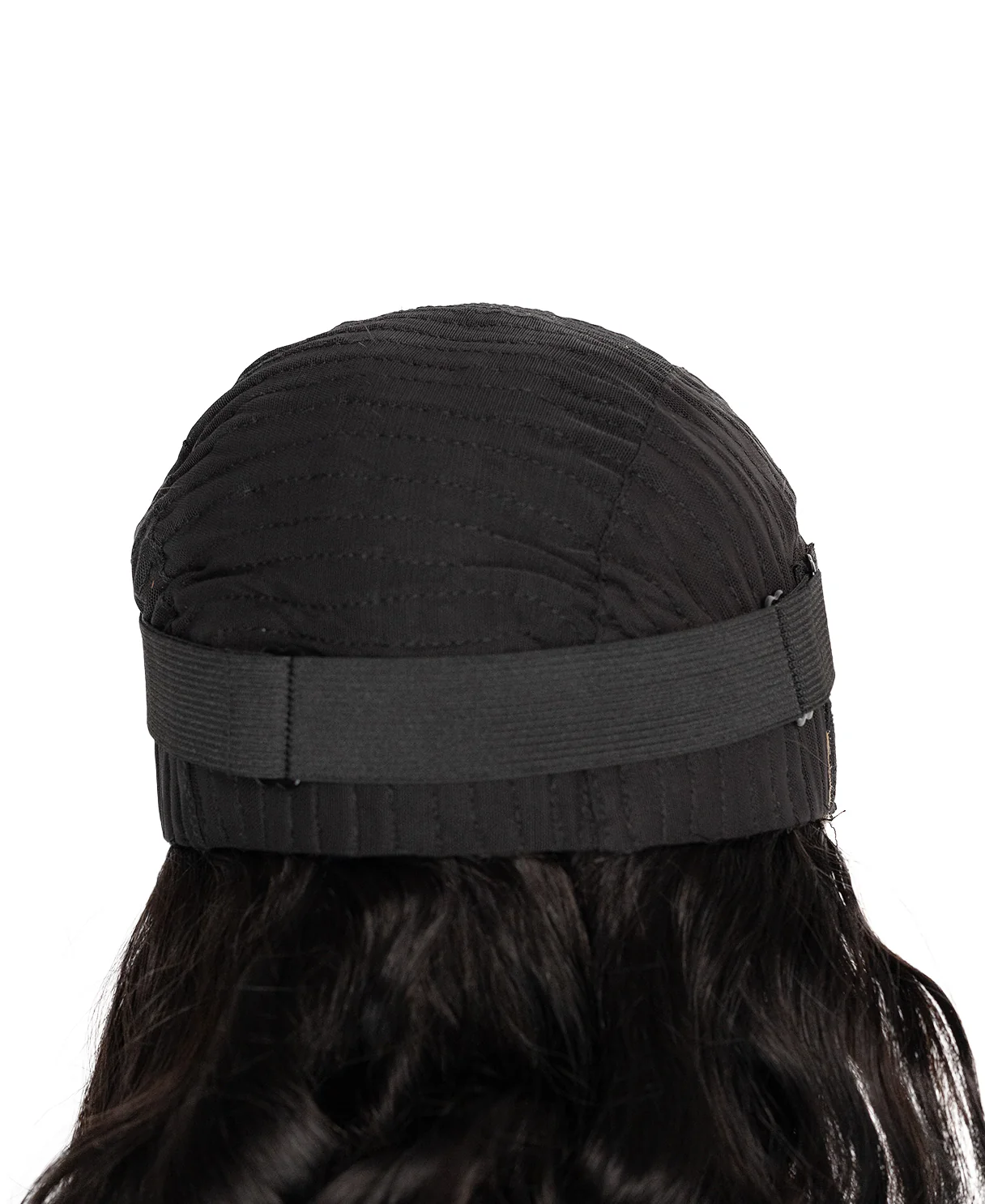 put on & go pre-cut lace curly human wig - 18" natural black. - Image 8
