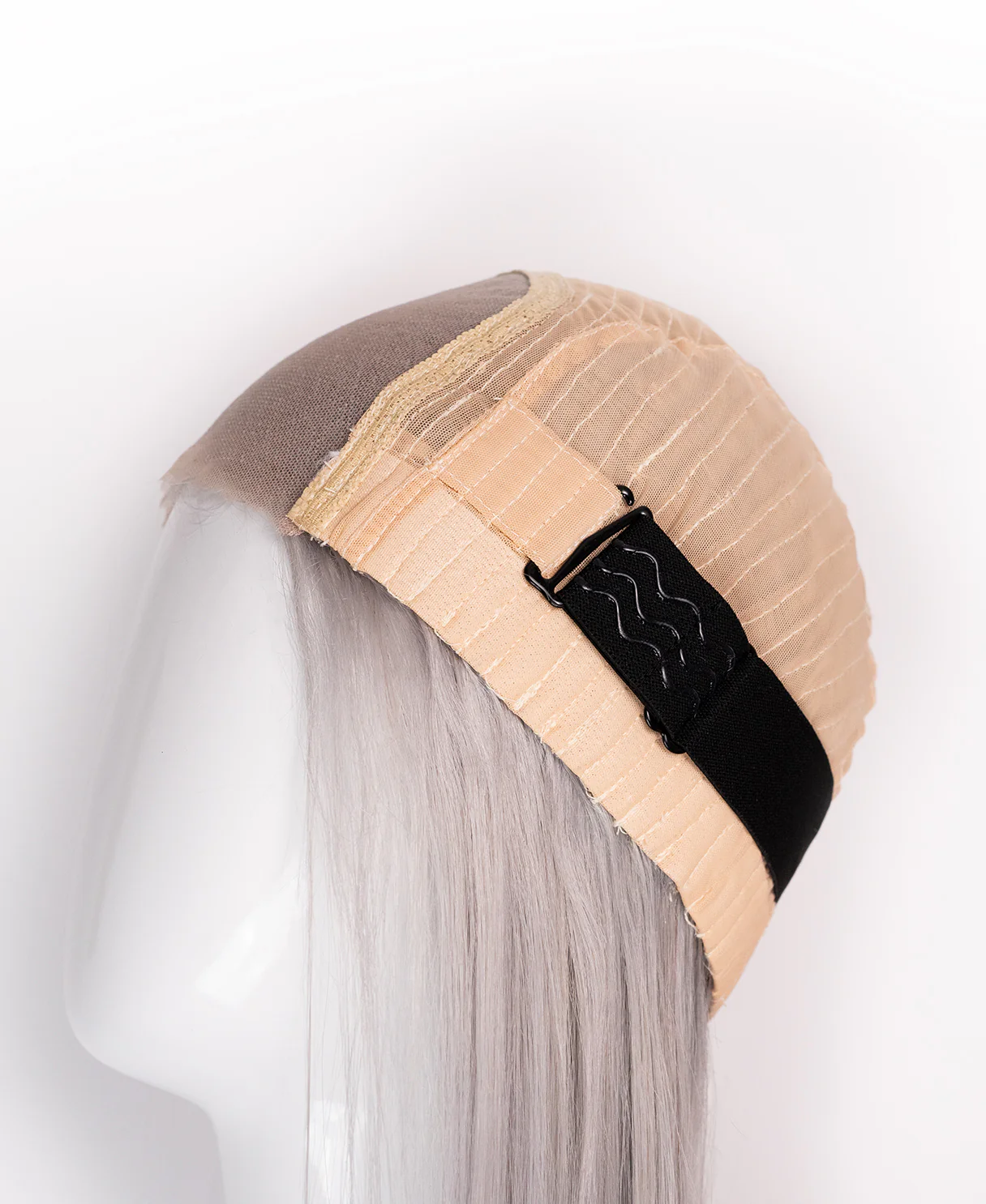 put on & go pre-cut lace human wig - 10" silver grey. - Image 6