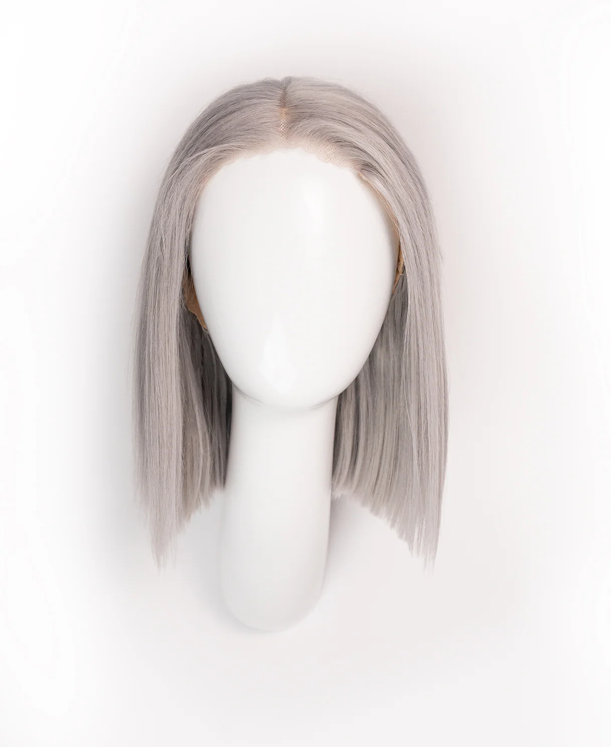 put on & go pre-cut lace human wig - 10" silver grey. - Image 9